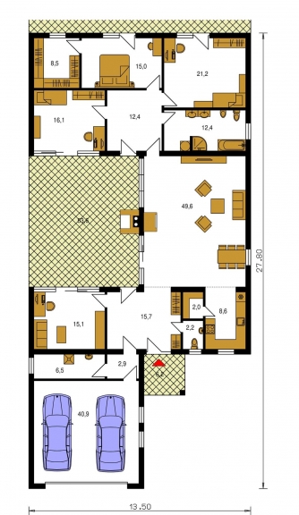 Mirror image | Floor plan of ground floor - ARKADA 2